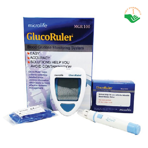 Máy đo đường huyết Microlife Glucoruler MGR100 (Hộp 1 bộ)