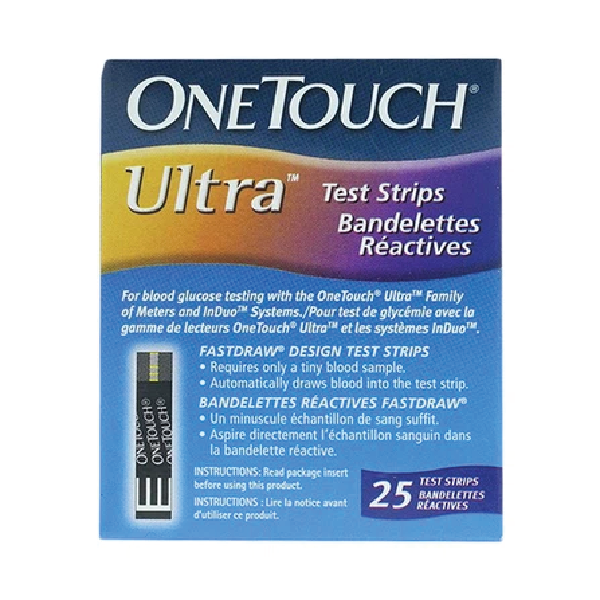 Que thử cho máy đo đường huyết ONETOUCH Ultra (Hộp 25 que)