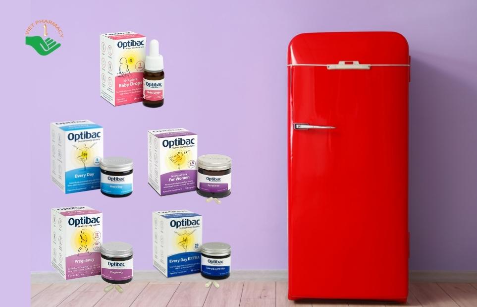 Luôn bảo quản men vi sinh Optibac trong ngăn mát tủ lạnh khi đã mở nắp