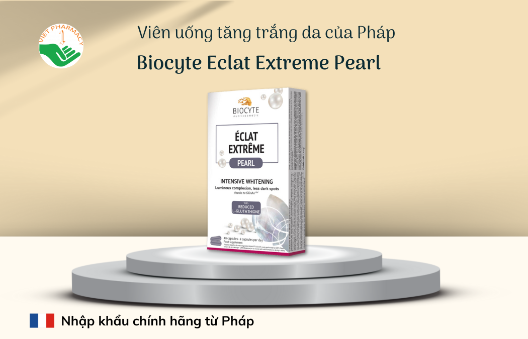 Viên uống trắng da của Pháp Biocyte Eclat Extreme Pearl
