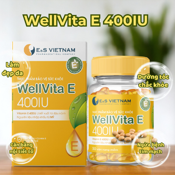 Công dụng chính của viên uống WellVita E 400IU