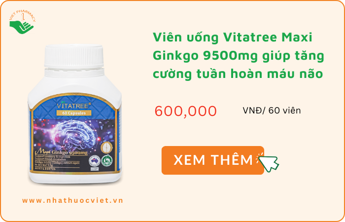 Viên uống Vitatree Maxi Ginkgo 9500mg