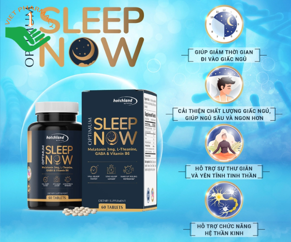 Viên uống hỗ trợ cải thiện chất lượng giấc ngủ Hotchland Sleep Now 60 viên