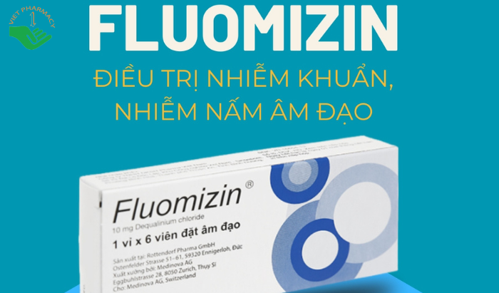 Viên đặt âm đạo Fluomizin 10mg Medinova điều trị nhiễm nấm âm đạo, nhiễm khuẩn âm đạo (1 vỉ x 6 viên)