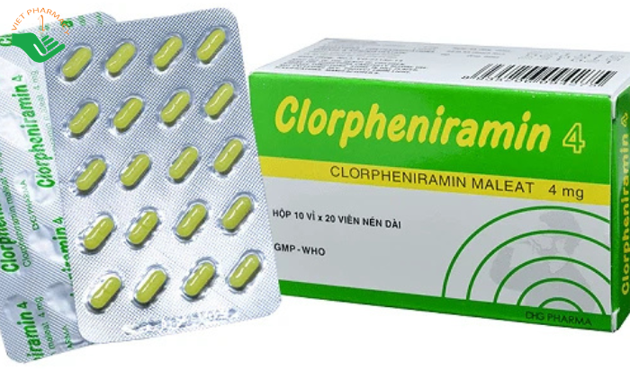 Thuốc Clorpheniramin 4 DHG điều trị viêm mũi dị ứng, chảy nước mũi (10 vỉ x 20 viên)