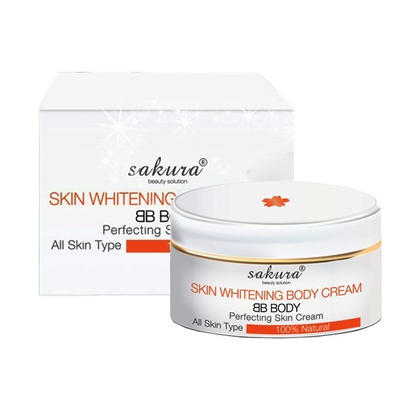 Sakura Skin Whitening BB Body Cream, kem dưỡng trắng da và trang điểm toàn thân