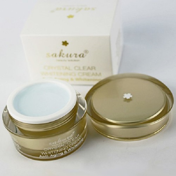 Sakura Crystal Clear Whitening Cream, kem dưỡng trắng da chống lão hóa