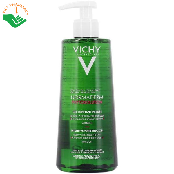 Sữa rửa mặt sạch sâu, giảm bã ngờn Vichy Normaderm Deep Cleansing Gel 200ml