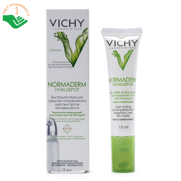 Gel hỗ trợ điều trị mụn VICHY Normaderm Hyaluspot 15ml