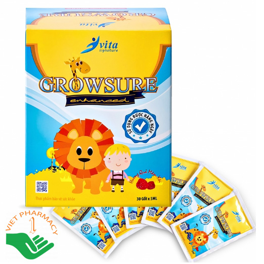 Growsure Enhanced giúp bổ sung Vitamin và khoáng chất đầy đủ cho trẻ.