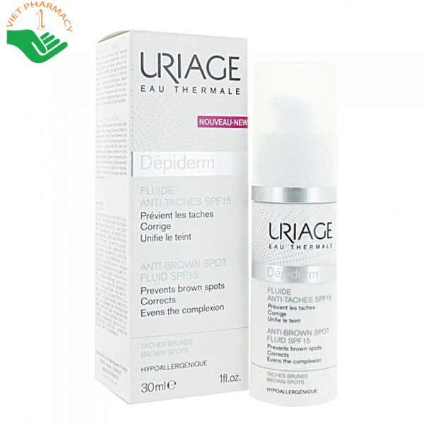 Sữa ngăn ngừa và giảm các đốm nâu Uriage Depiderm Fluide Anti- Taches SPF15