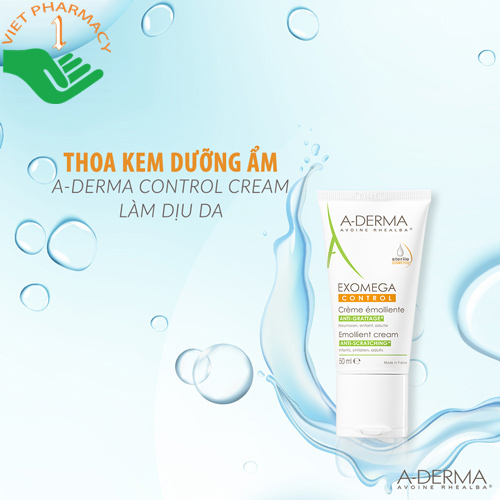 Kem dưỡng ẩm A Derma Exomega Control Emollient Cream giúp cải thiện làn da hiệu quả.