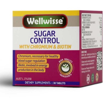 Cân bằng tiểu đường Wellwisse Sugar Control With Chromium & Biotin