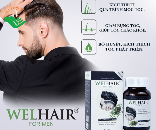 Viên uống mọc tóc Welhair For Men 30 viên