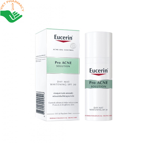 Kem dưỡng Eucerin Pro Acne - Oil Control Pro Acne Day Mat Whitening SPF 30