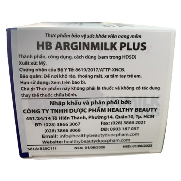 Viên uống bổ gan Healthy Beauty HB Arginmilk Plus 