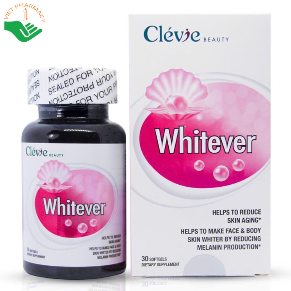 Viên uống hỗ trợ trắng da Clevie Whitever