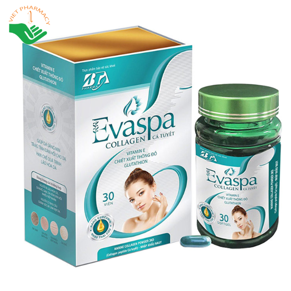 Viên uống hạn chế sạm da Evaspa Collagen Cá Tuyết