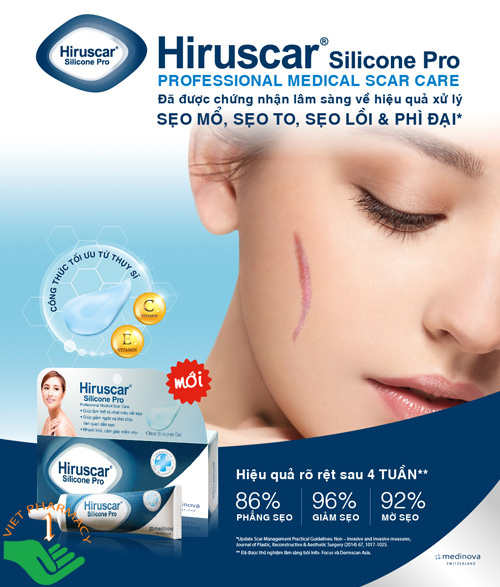 Gel Hiruscar Silicone Pro hỗ trợ điều trị sẹo hiệu quả.