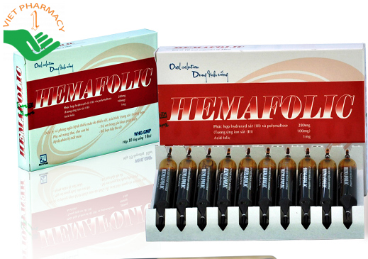 Thuốc Hemafolic 10ml giúp bổ sung sắt cho người thiếu máu.