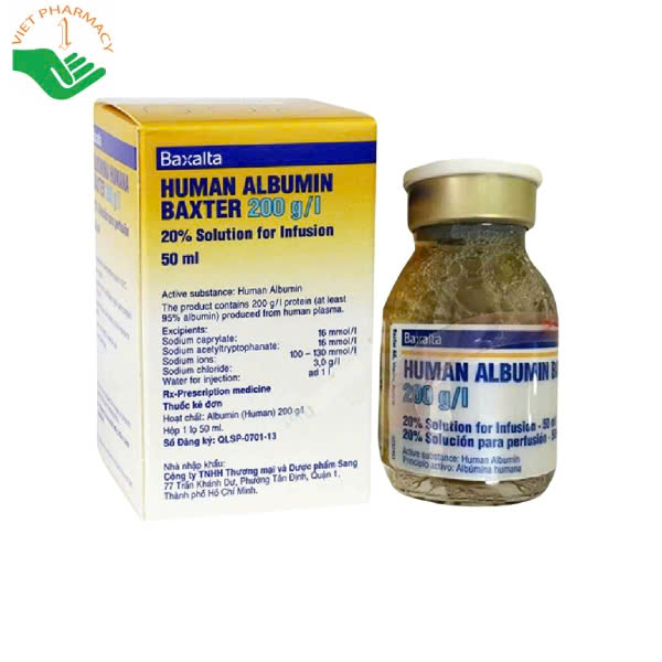 Human Albumin Baxter 200G/L 20% 50ml