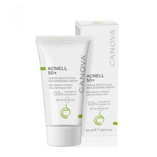 Kem ngừa mụn ban ngày dành cho da mụn, da kích ứng, nhạy cảm Canova Acnell 50+ replenishing cream