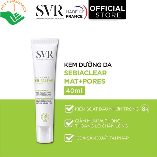 Kem dưỡng SVR Sebiaclear Mat+Pores.