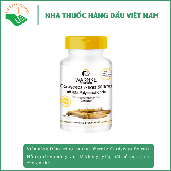 Viên uống Đông trùng hạ thảo Warnke Cordyceps Extrakt 500mg