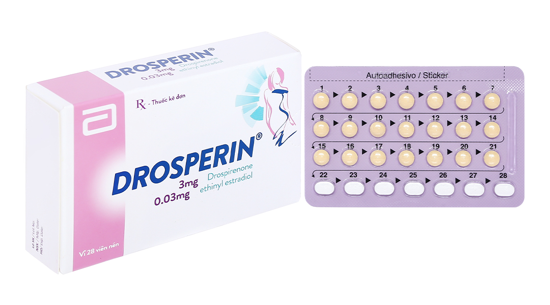 Thuốc tránh thai Drosperin Abbott dùng hằng ngày (1 vỉ x 28 viên)