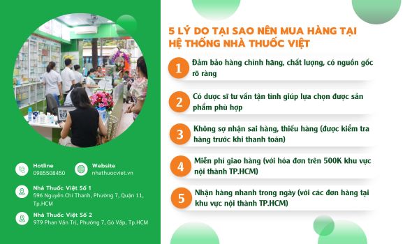 5 Lý do nên mua hàng tại Hệ thống Nhà Thuốc Việt