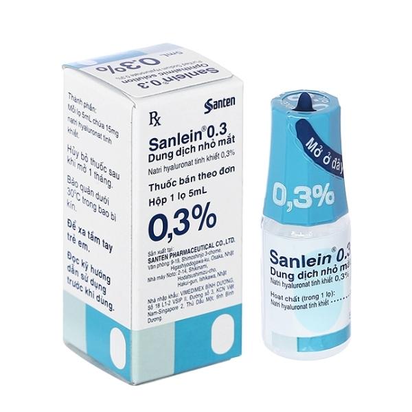 Thuốc nhỏ mắt Sanlein 0.3% được sử dụng để điều trị loại bệnh gì?
