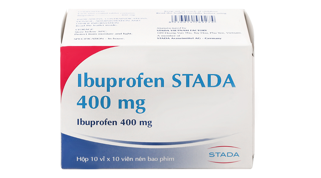 Thuốc giảm đau, hạ sốt, kháng viêm Ibuprofen STADA 400mg