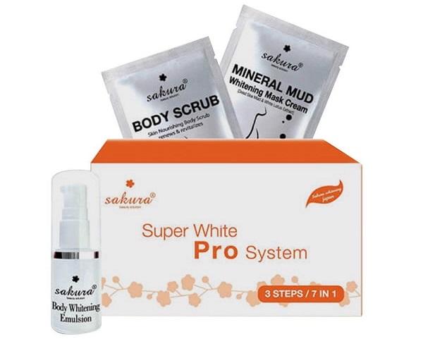 Sakura Super White Pro System 7 trong 1 – chăm sóc da chuẩn spa Nhật Bản