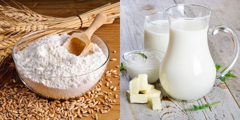 Cách làm trắng da bằng sữa tươi không đường và bột gạo