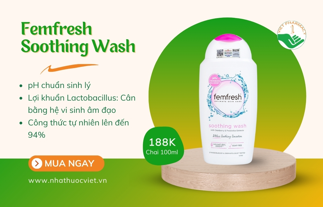 Femfresh Soothing Wash dung dịch vệ sinh phụ nữ hỗ trợ điều trị viêm nhiễm phụ khoa