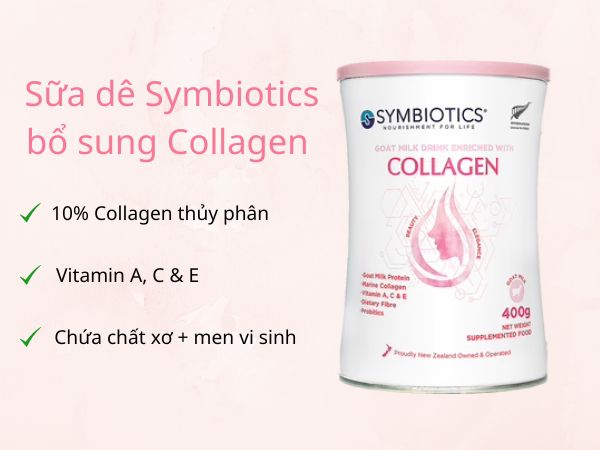 Sữa dê Symbiotics bổ sung Collagen thủy phân