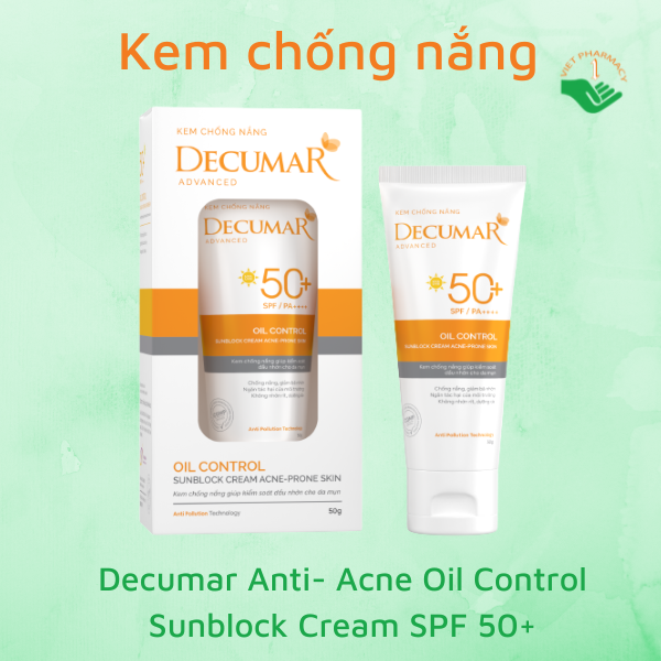 Kem chống nắng Decumar Anti- Acne Oil Control Sunblock Cream SPF 50+