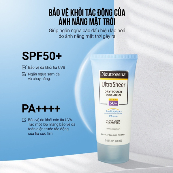 Kem chống nắng Neutrogena Ultra Sheer Dry Touch SPF 50+