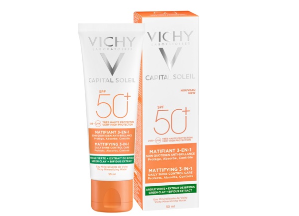 Kem chống nắng chống ô nhiễm và bụi mịn Vichy Capital Soleil Mattifying 3-In-1 SPF 50+ UVB+UVA