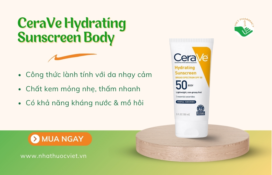Kem chống nắng body CeraVe Hydrating Sunscreen Body Lotion Broad Spectrum SPF 50