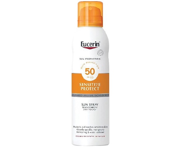Xịt chống nắng Eucerin Sun Spray Transparent Dry Touch Sensitive Protect SPF50