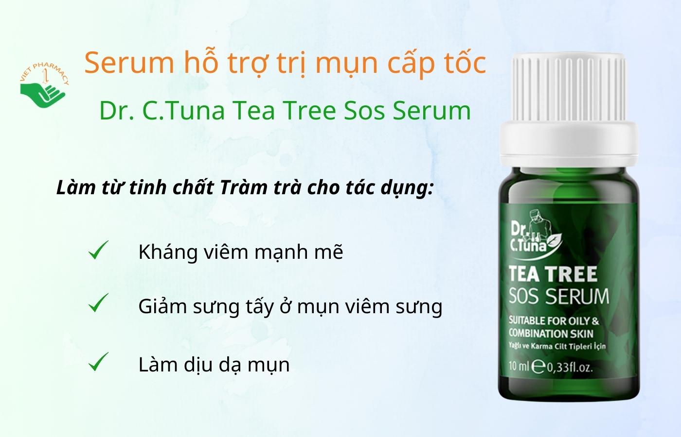 Serum hỗ trợ trị mụn cấp tốc cho da dầu Dr. C.Tuna Tea Tree Sos Serum