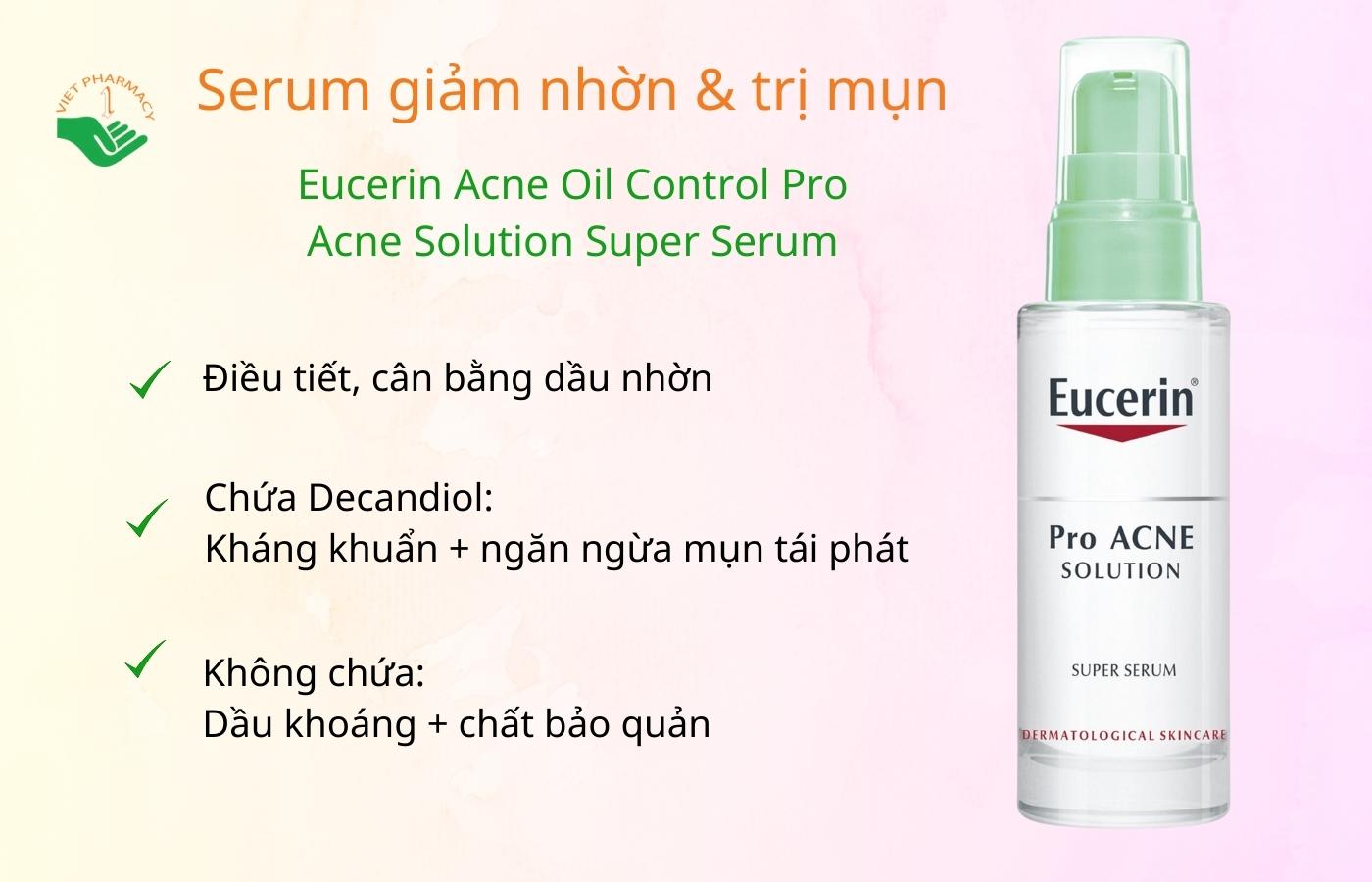 Serum trị mụn cho da dầu Eucerin Acne Oil Control Pro Acne Solution Super Serum