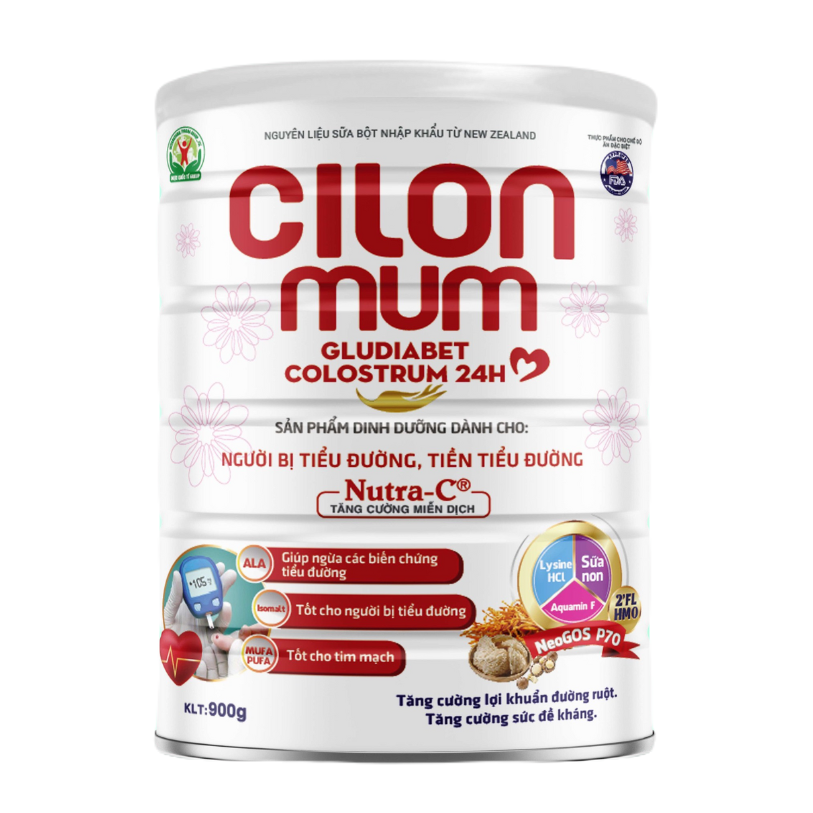 Sữa dinh dưỡng Cilonmum Gludiabet Colostrum 24h hộp 900g