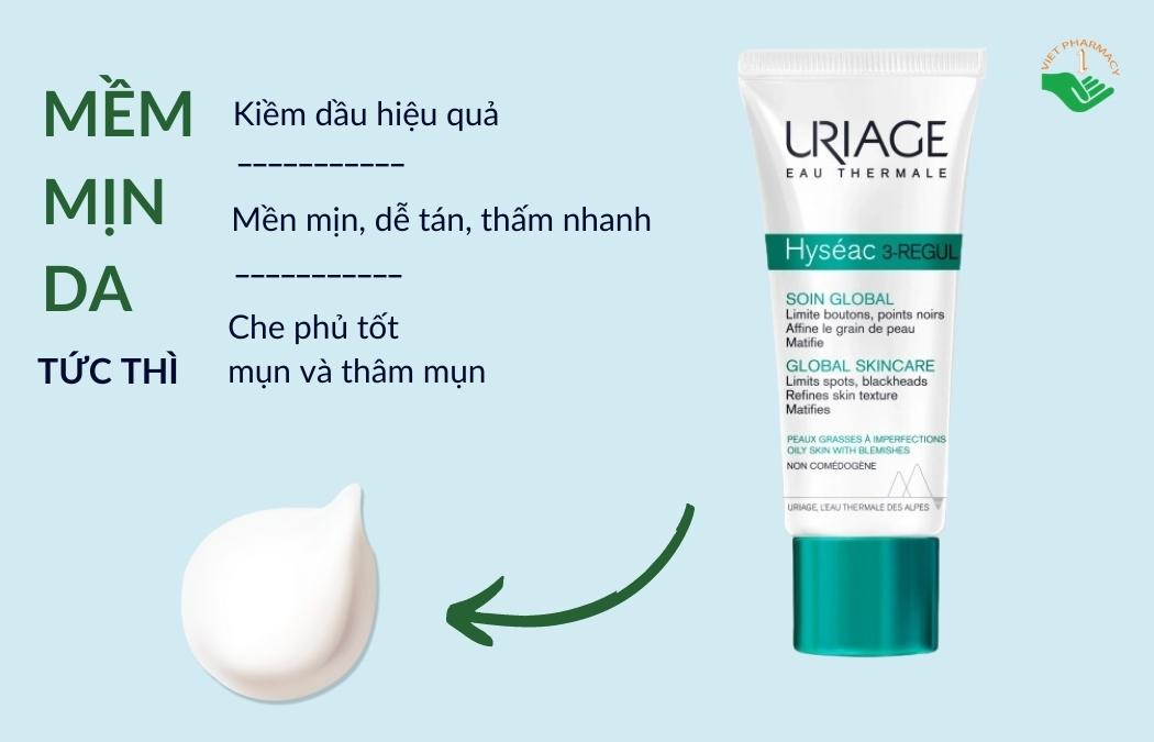 Kem dưỡng giảm mụn Uriage Hyseac 3- Regul Soin Global