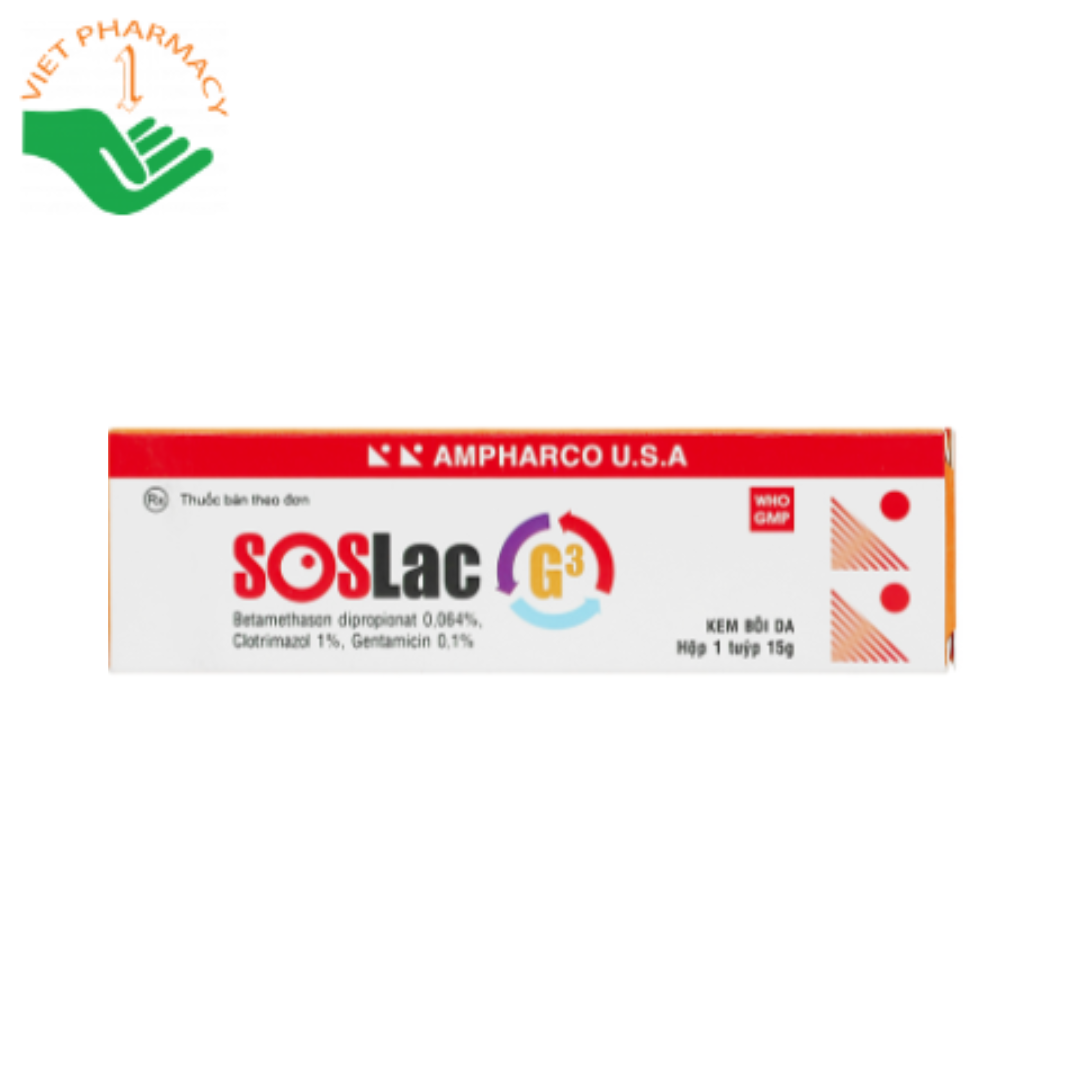 Thuốc bôi trị nhiễm trùng da SOSLac G3