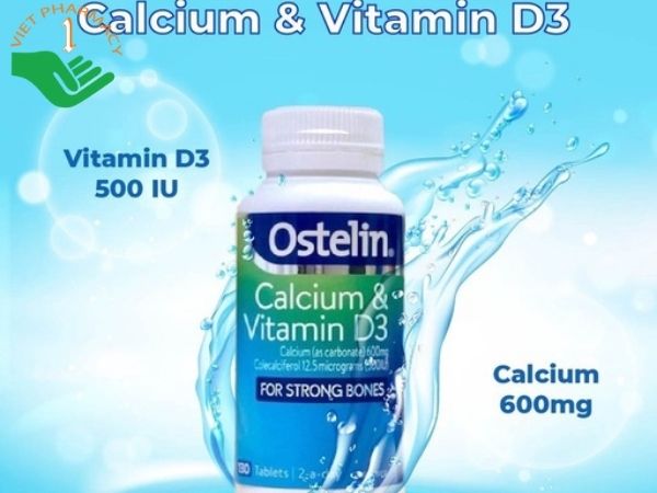Trong Ostelin calcium & vitamin D3 có hàm lượng lớn Canxi và vitamin D3