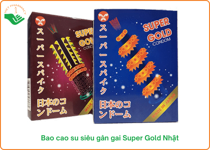 Bao cao su siêu gân gai Super Gold Nhật 