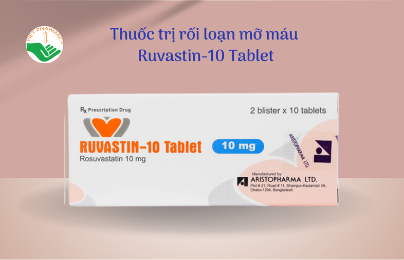 Thuốc điều trị rối loạn mỡ mãu Ruvastin-10 Tablet