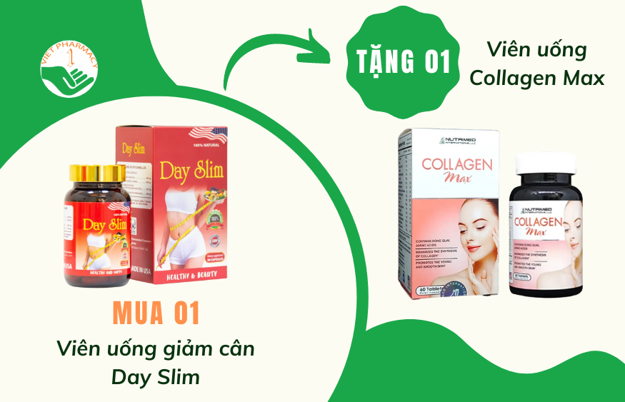 Mua 01 hộp day slim, tặng 01 hộp Collagen Max